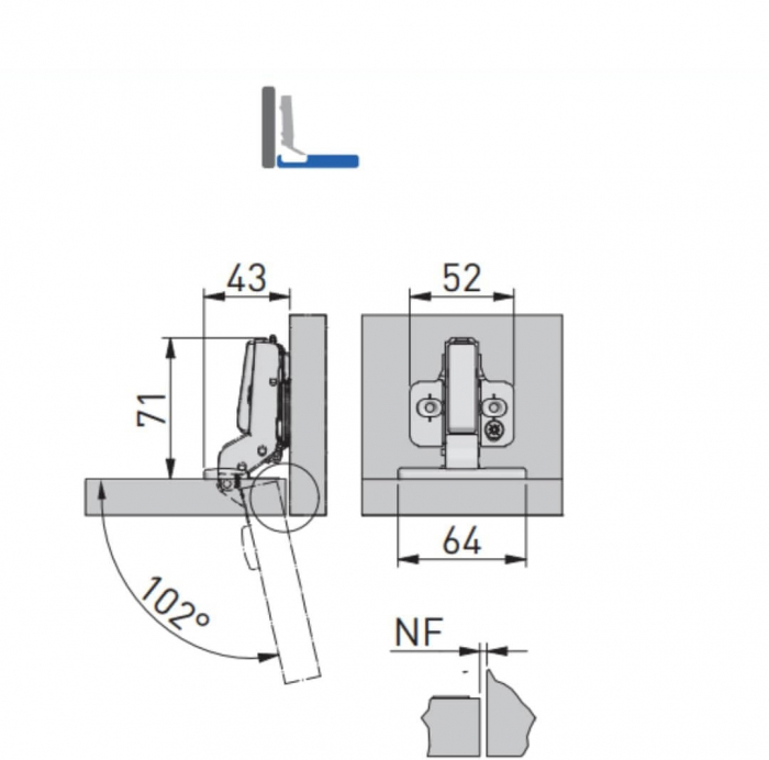 Balama incadrata Silento Pro, soft-close, placuta reglaj 3D [5]