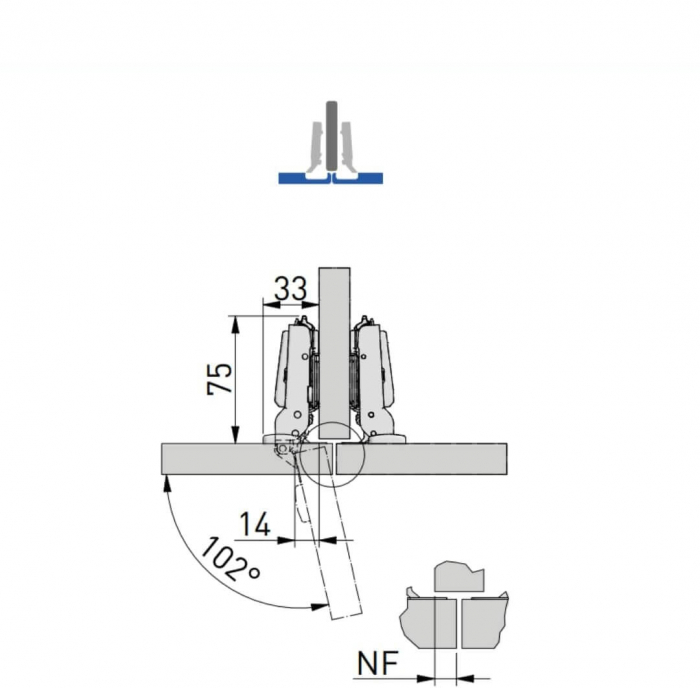 Balama semiaplicata Silento Pro, soft-close, placuta reglaj 3D [5]