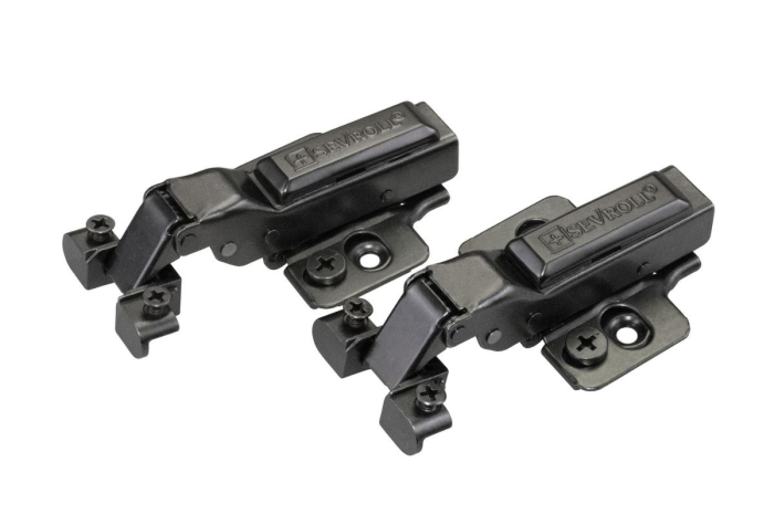 Balama semiaplicata soft-close pentru profil (rama) aluminiu, neagra - set 2 buc [1]