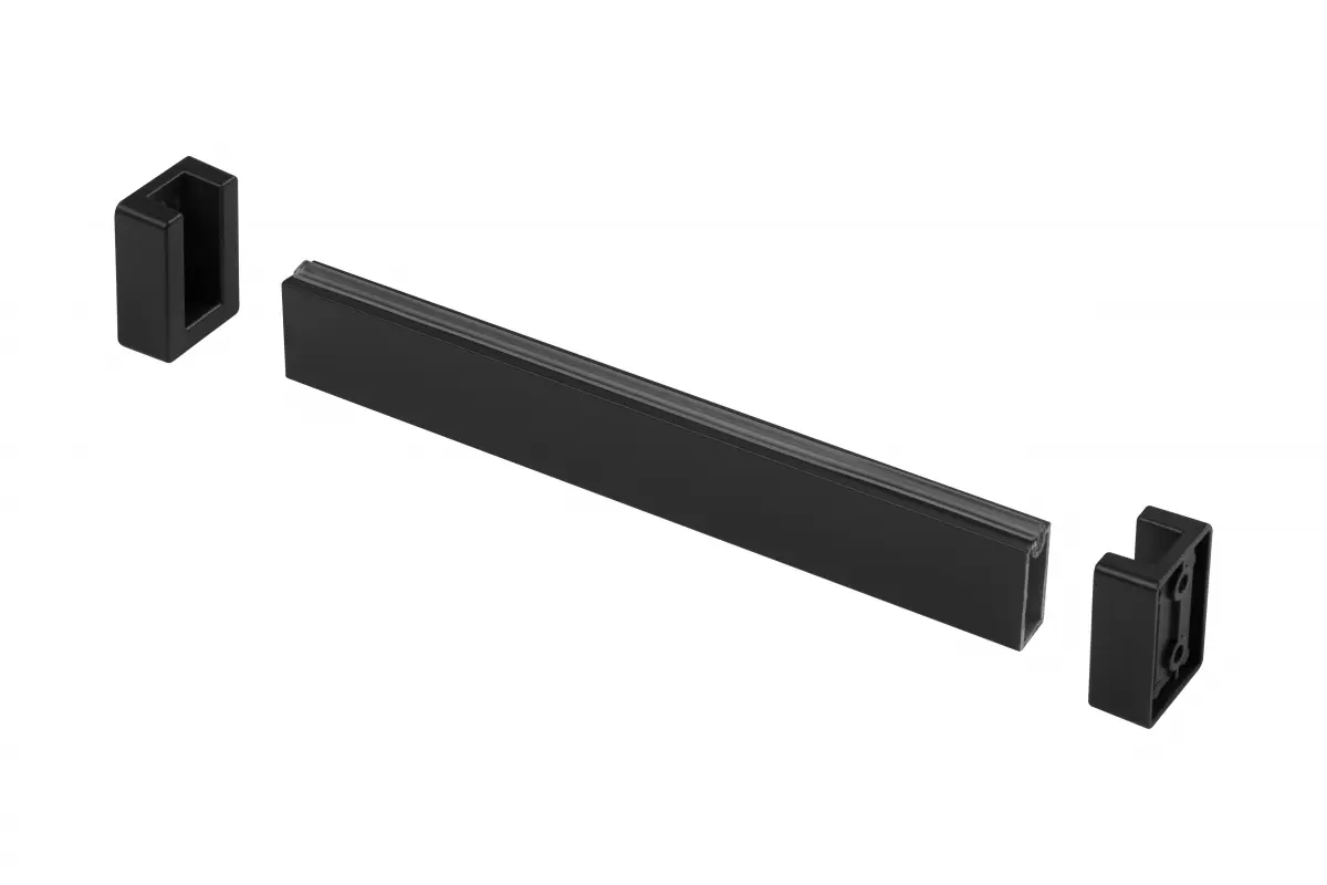 Bara haine dreptunghiulara 33x12 mm, 3 m, suport inclus, negru mat [1]