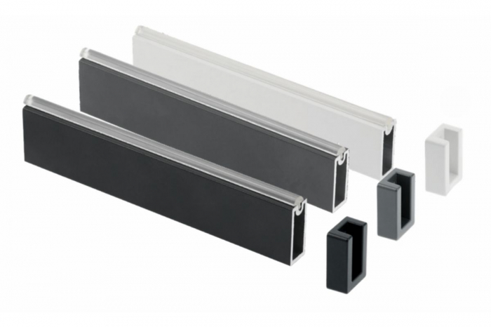 Bara haine dreptunghiulara 33x12 mm, 3 m, suport inclus, negru mat [3]