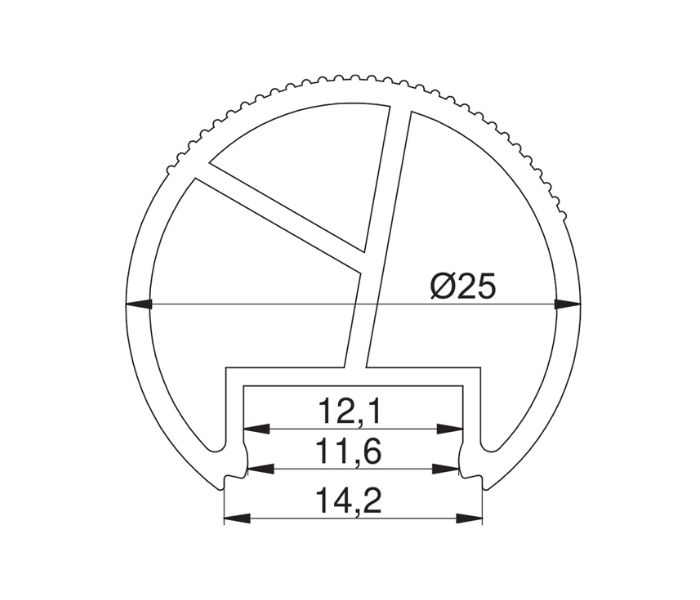 Bara haine rotunda LUMINO, canal banda LED, Ø25 mm, 3 m, crom [4]