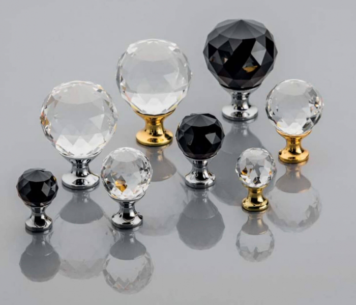 Buton mobila Crystal Palace 30x44 mm, negru [2]