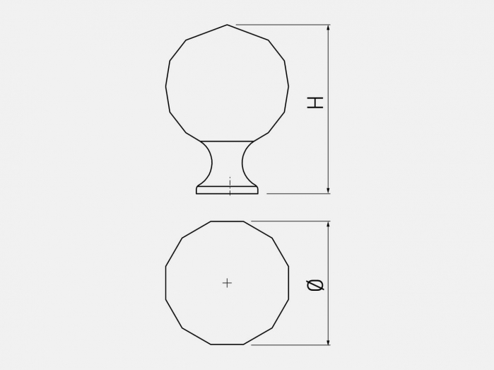Buton mobila Crystal Palace 30x44 mm, negru [3]
