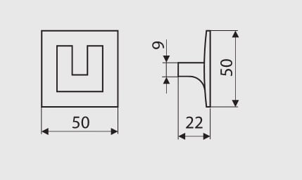Buton mobila GS16 50x50 mm, satinat [2]