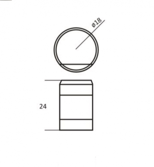 Buton mobila 6044 18x24 mm, negru mat [3]