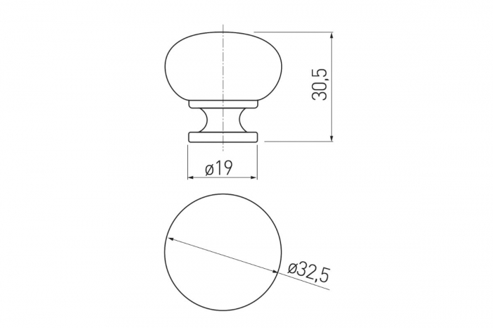 Buton mobila BERGAMO 32x30 mm, crom [3]