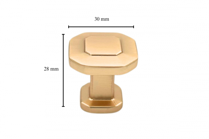 Buton mobila BERLIN 30x28 mm, brushed gold [7]