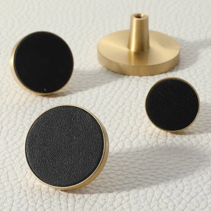 Buton mobila HK0043 32x20 mm, alama + piele neagra [4]