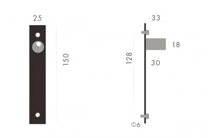 Buton mobila HK0052 128 mm, alama + sild negru [5]