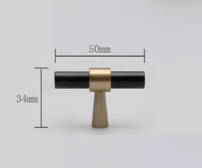 Buton mobila HK0070 50 mm, negru + alama [3]