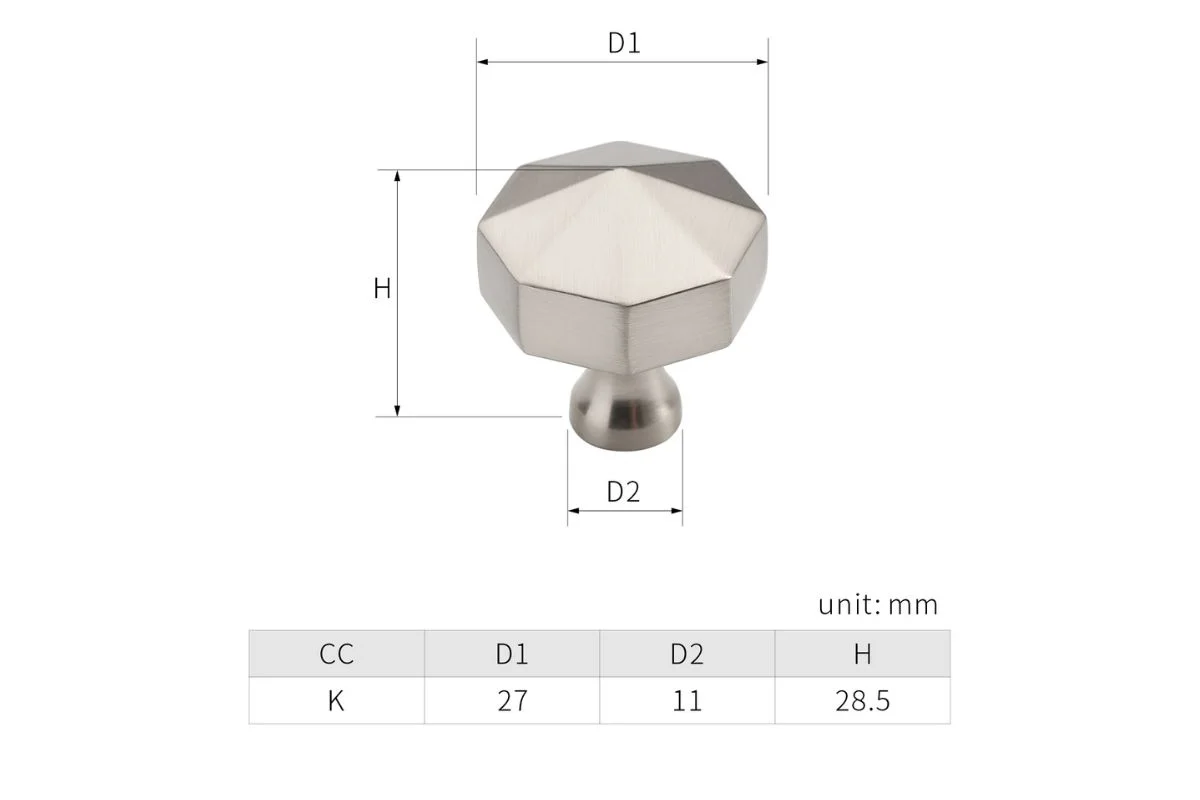 Buton mobila OCTAGON 27x28 mm, brushed gold [6]