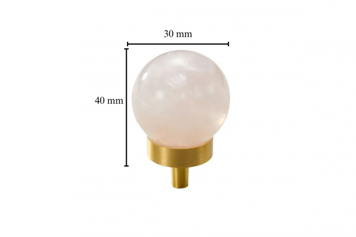 Buton mobila Pink Marble 30x40 mm, alama [4]