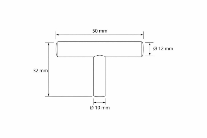 Buton mobila T RELING, 50x32 mm, negru mat [4]