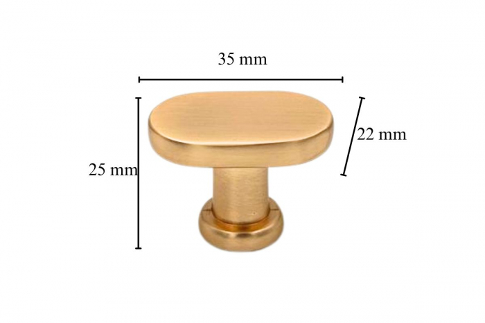 Bútorgomb TOWER 35x25 mm, csiszolt arany [6]