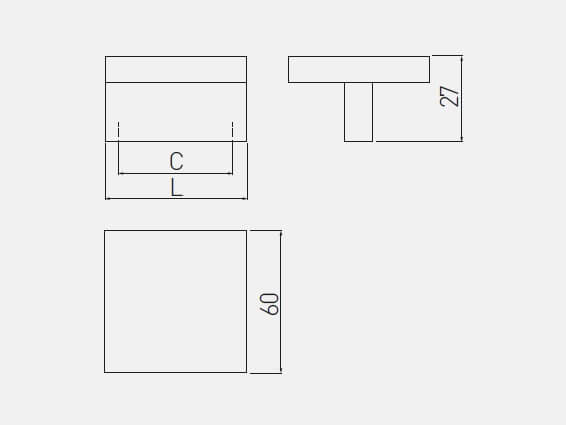 Buton mobila UZ-60 60x60 mm, cromat [3]