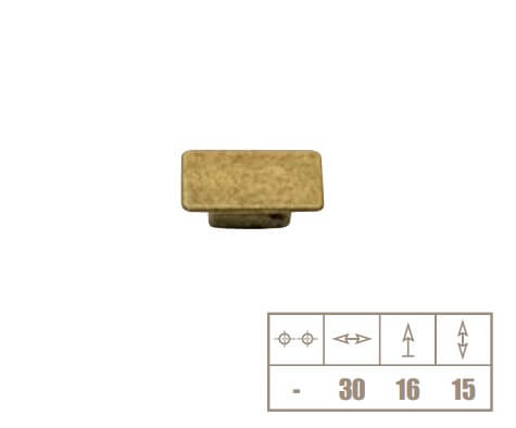 Buton mobila WPO111 30x16 mm, alama antichizata [2]