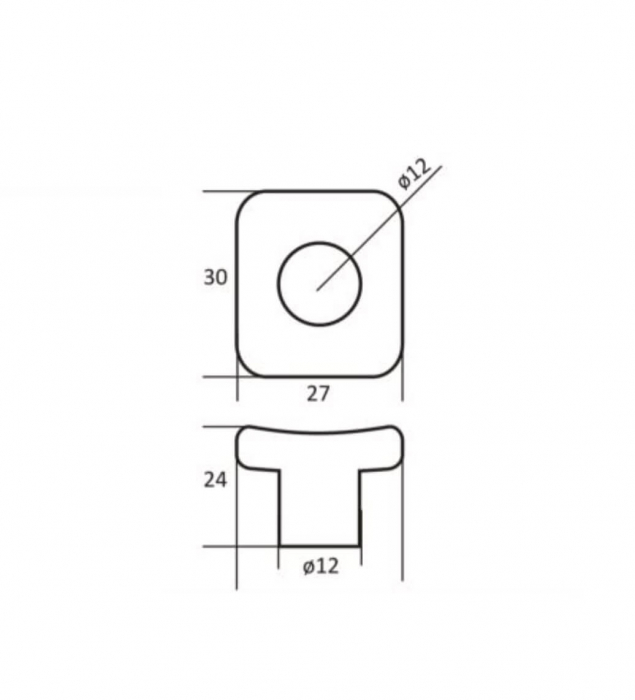 Buton mobila Z6044 30x27 mm, negru mat [2]
