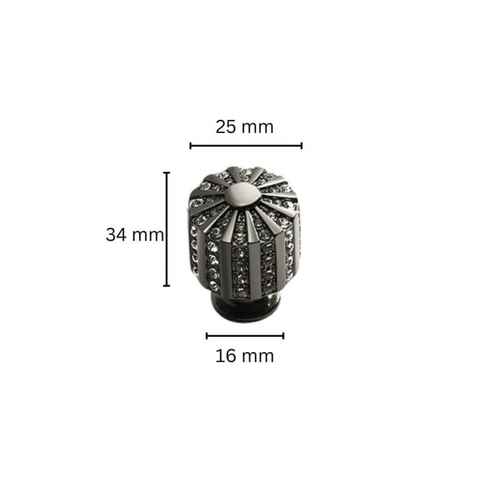 Buton mobila ZA013 25x34 mm, negru [2]