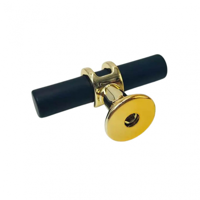 Buton mobila ZA015 50 mm, negru + auriu [2]