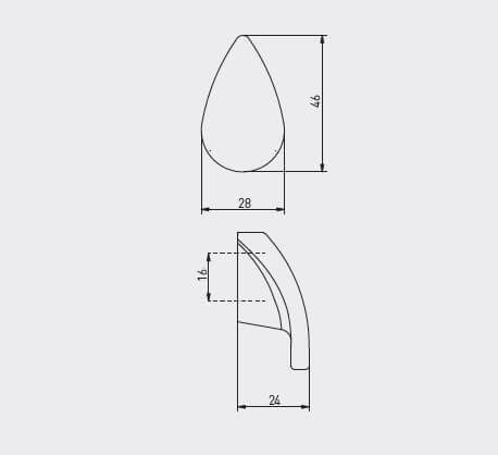 Buton mobila VENICE 28x46 mm, champagne [6]