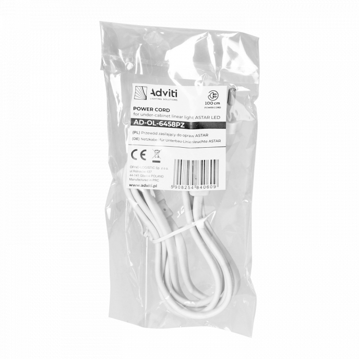 Cablu alimentare ASTAR 100 cm, alb [3]