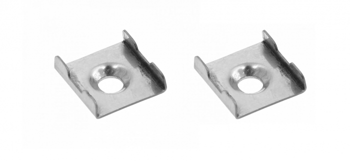 Set Profil aluminiu aplicat banda led GLAX MINI, 3 ml, gri + Dispersor opac + Clema montaj + Capace laterale [4]