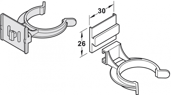 Clips plinta Axilo 78, plastic, negru [2]