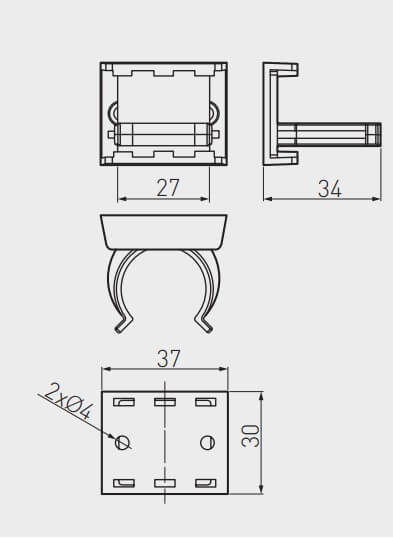 Clips plinta DPA, plastic, negru [2]