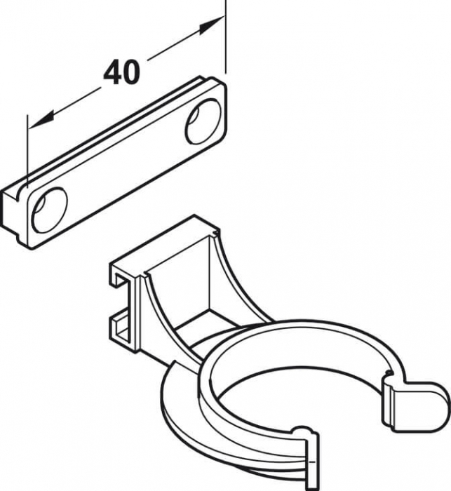Clips plinta pal/mdf Axilo 78, alb [2]