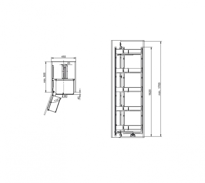 Coloana MAXI SPACE DUO 5+5 cosuri, corp 450 mm, H 1700 mm, lemn + negru [4]