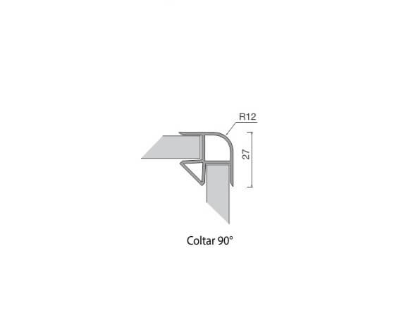 Coltar fix 90° plinta H100 mm, aluminiu [2]