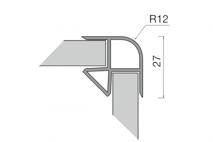Coltar fix 90° plinta H150 mm, aluminiu [2]