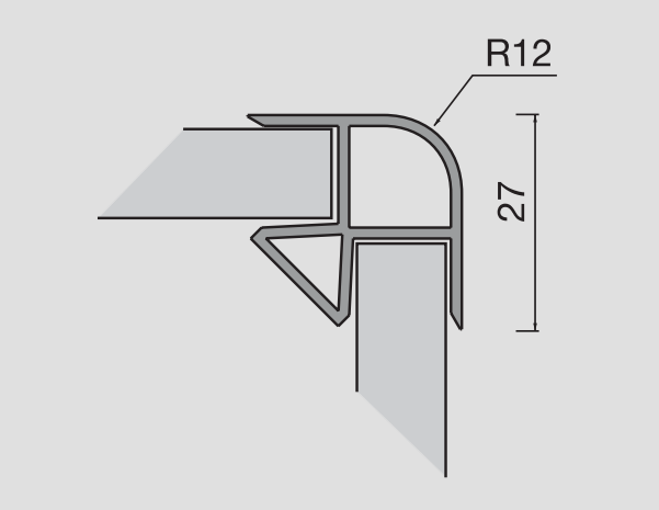 Coltar fix 90° plinta H150 mm, auriu [2]
