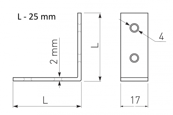 Coltar metalic FS04 25x25x17 mm pentru mobila [2]