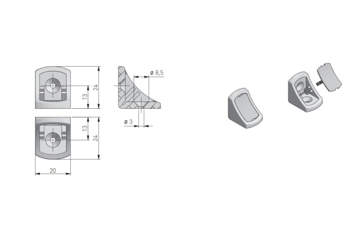 Coltar simplu plastic NARS, alb - 100 buc [4]