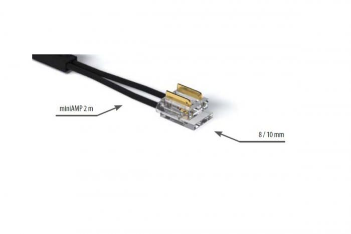 Conector banda LED 8/ 10 mm - miniAMP TATA 12/24 V, cablu 2 m [2]
