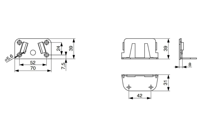 Conector (placuta) de pat JF50, grosime 2 mm [2]