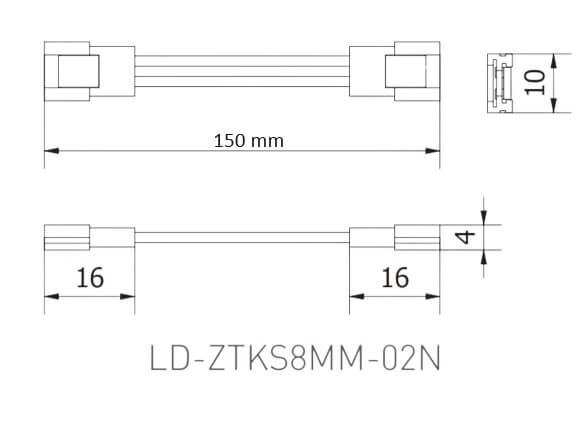 Conector (prelungitor) XC11 banda led 8 mm, 12-24 V, cablu 15 cm [2]