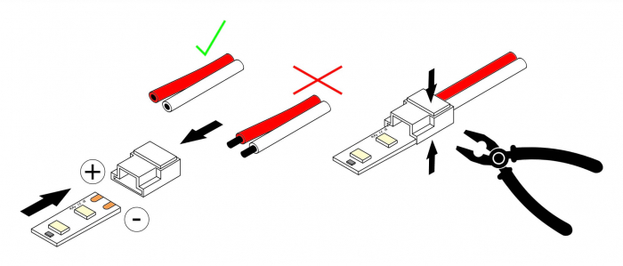Conector rapid fir - banda LED 8 mm, 12/24 V, 5 A max, IP20 [2]