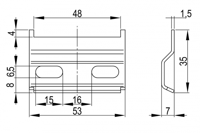 Consola 53x35 mm fixare corpuri suspendate [2]
