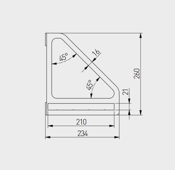 Consola raft (polita) INGRID 260x234 mm, negru mat [6]