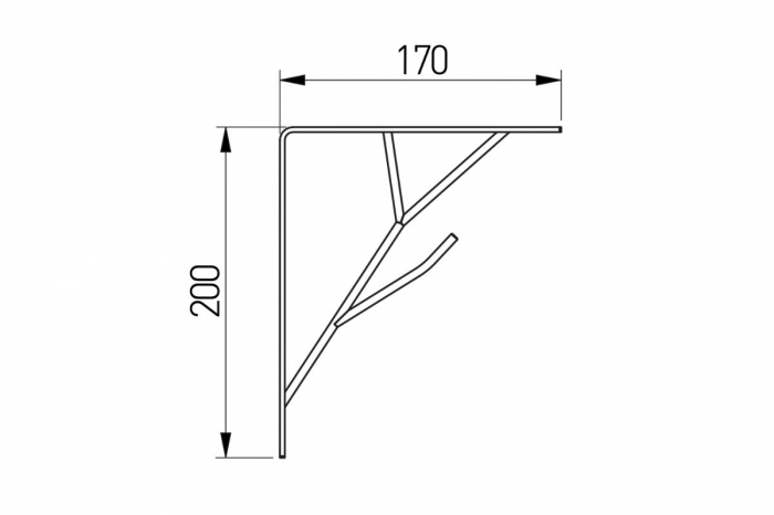 Consola raft (polita) TREE 200x170 mm, negru mat [5]