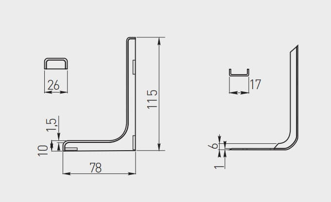 Consola raft (polita) WS12, 78x115 mm, set 2 buc, alb [2]