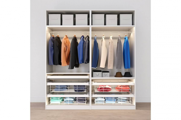 Cos dressing ELITE 600 mm, metalic, soft close, alb [3]