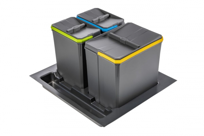Cos gunoi AxisSpace 600, 1x15 L, 2x7 L, antracit [1]