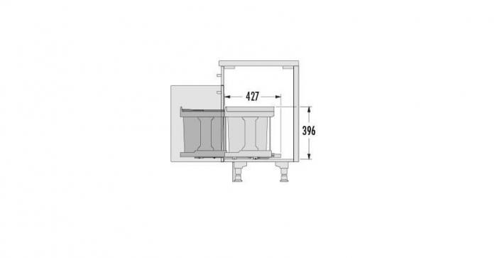 Cos gunoi Hailo Solo 20 litri, incorporabil, antracit [4]