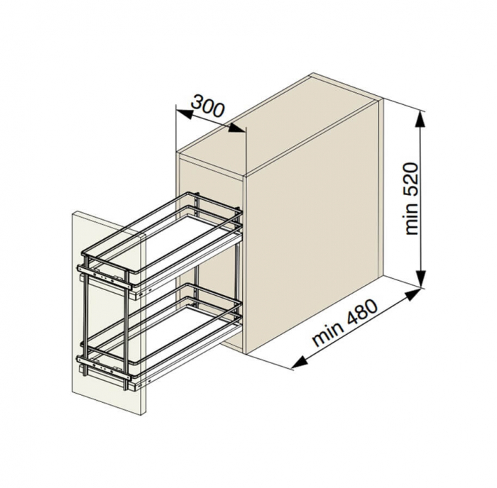 Cos jolly 300 mm GD58, extractie totala, soft-close, antracit [2]