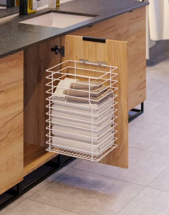 Cos rufe pentru corp mobilier 400 mm, accesorii incluse, alb [3]