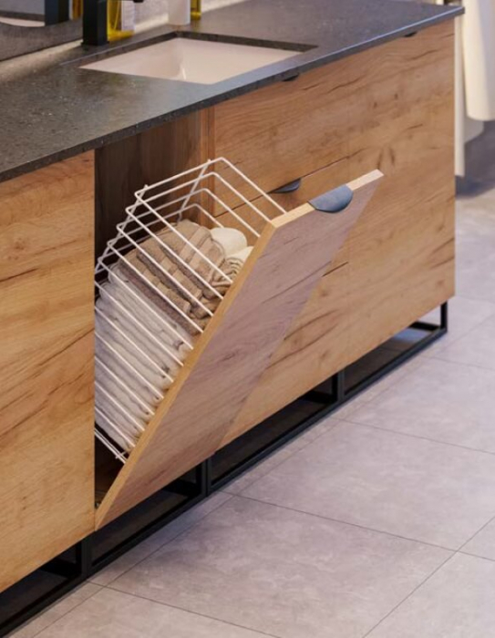 Cos rufe pentru corp mobilier 400 mm, accesorii incluse, alb [2]
